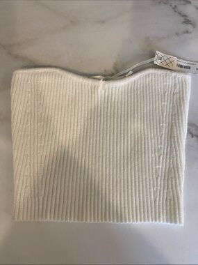 White Ribbed Knit Women's Skirt
